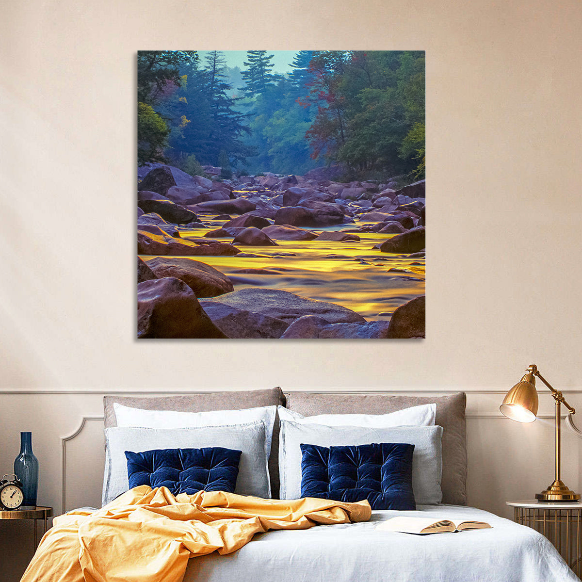 Swift River at Golden Hour, New Hampshire Wall Art