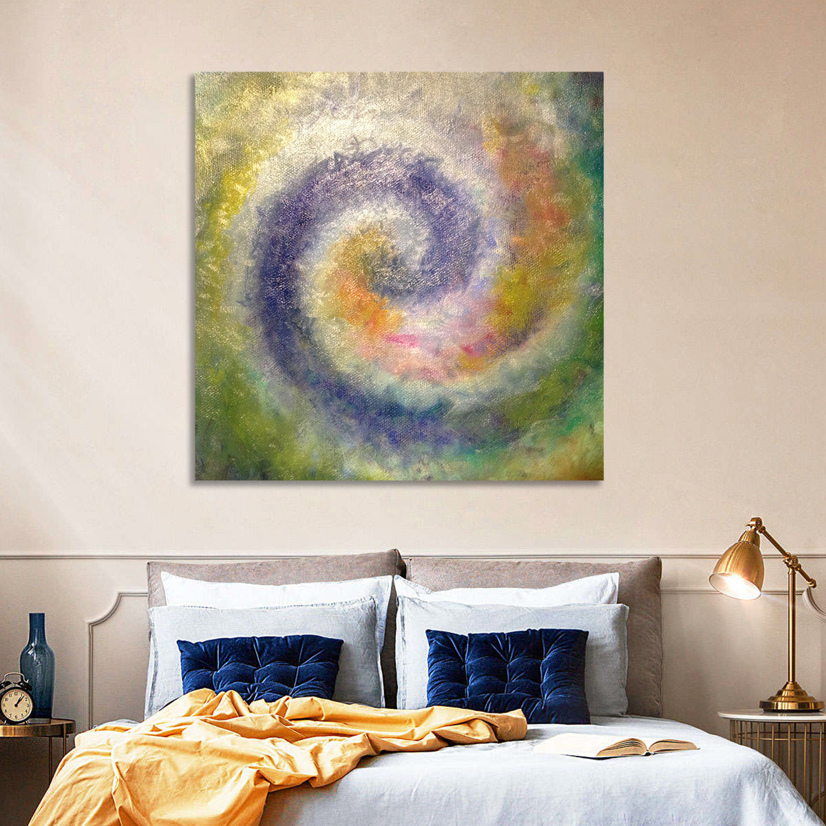 Spiral Golden Ratio Wall Art in a room, square