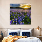 Texas Bluebonnet Field at Sunset Wall Art