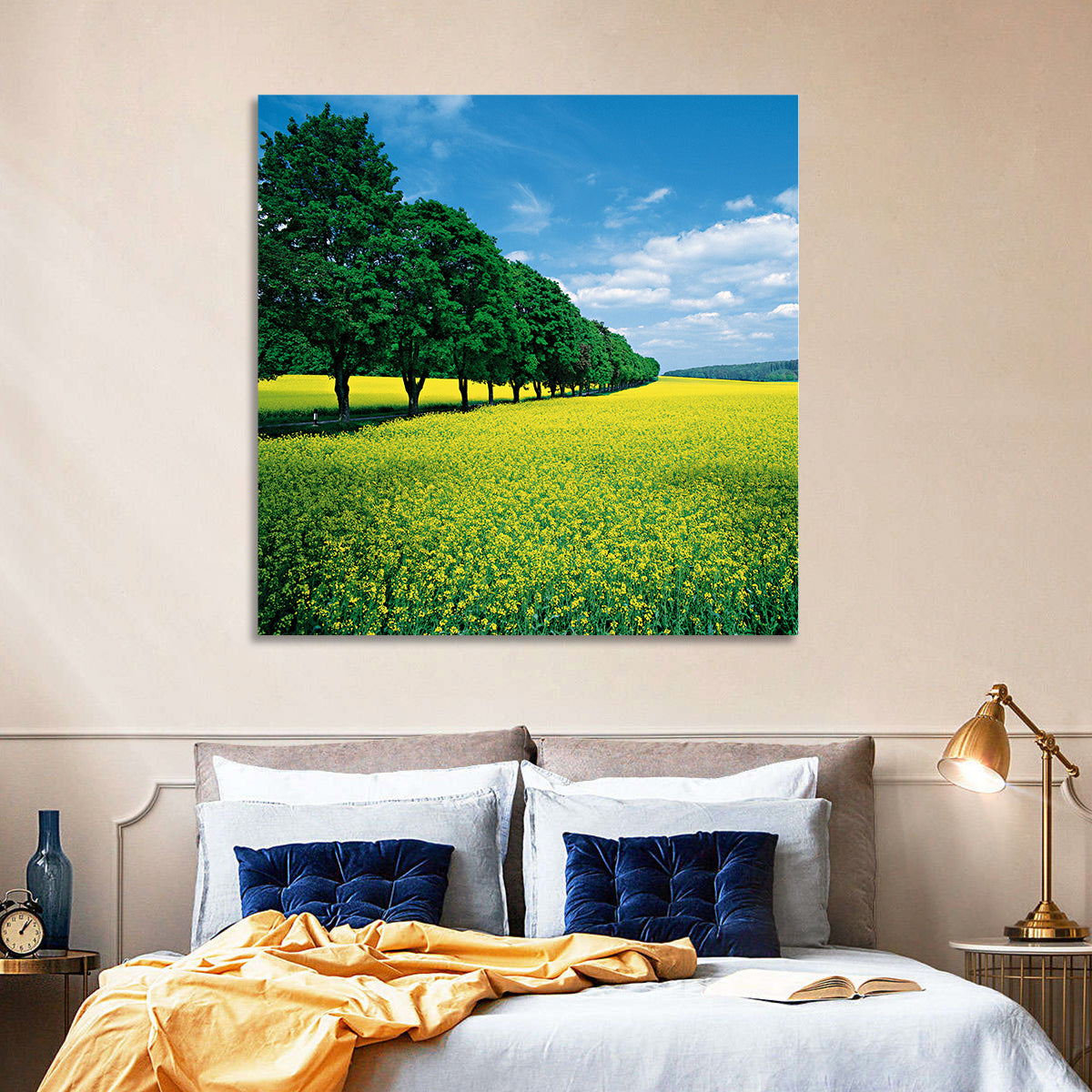 Spring Field of Yellow Flowers Wall Art