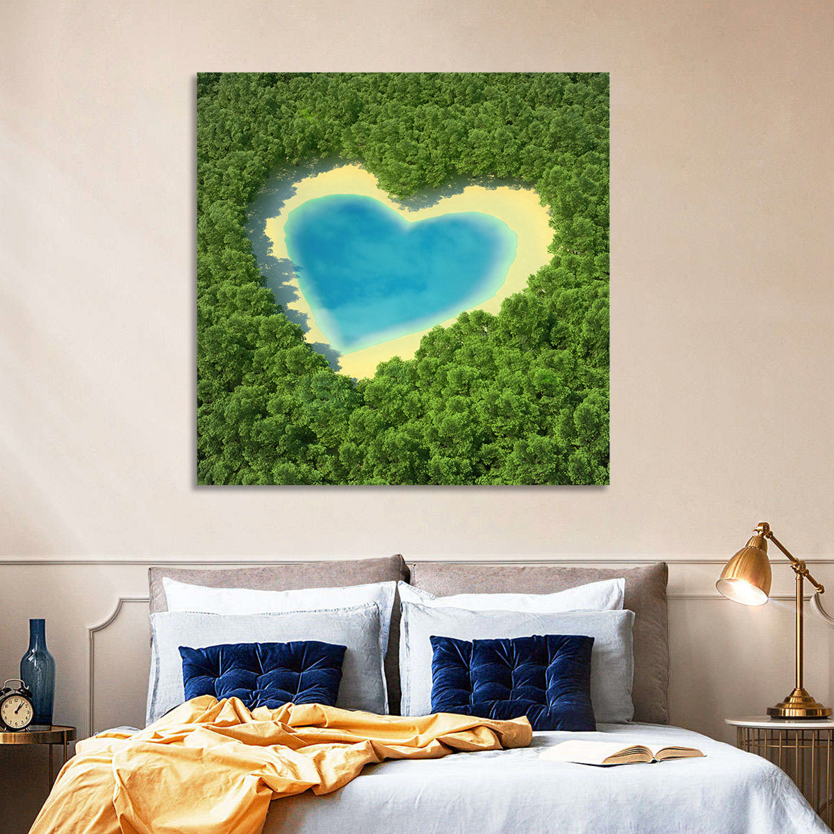 Heart-shaped Pond Aerial View Wall Art