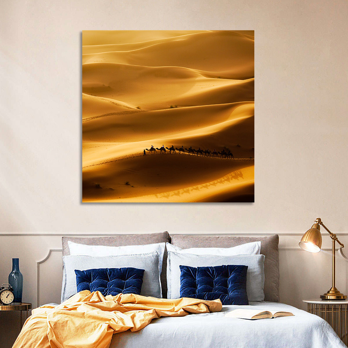 Golden Hour Camel Caravan Wall Art