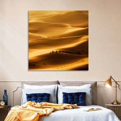 Golden Hour Camel Caravan Wall Art
