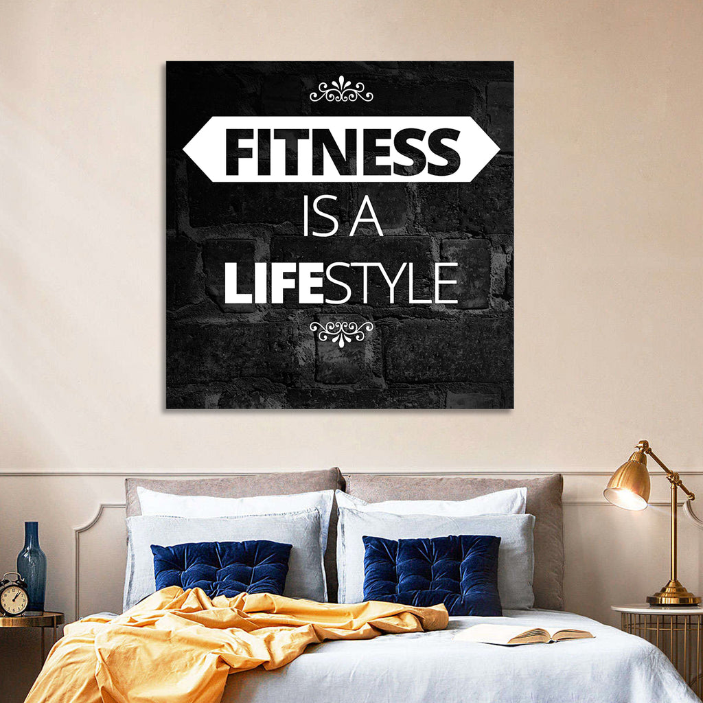 Fitness Is a Lifestyle Brick Quote Wall Art