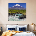 Osorno Volcano Over Petrohue Rapids Wall Art