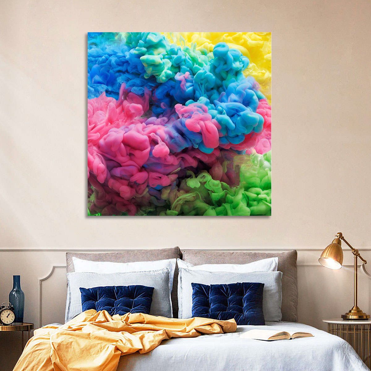 Swirling Ink Plumes Wall Art