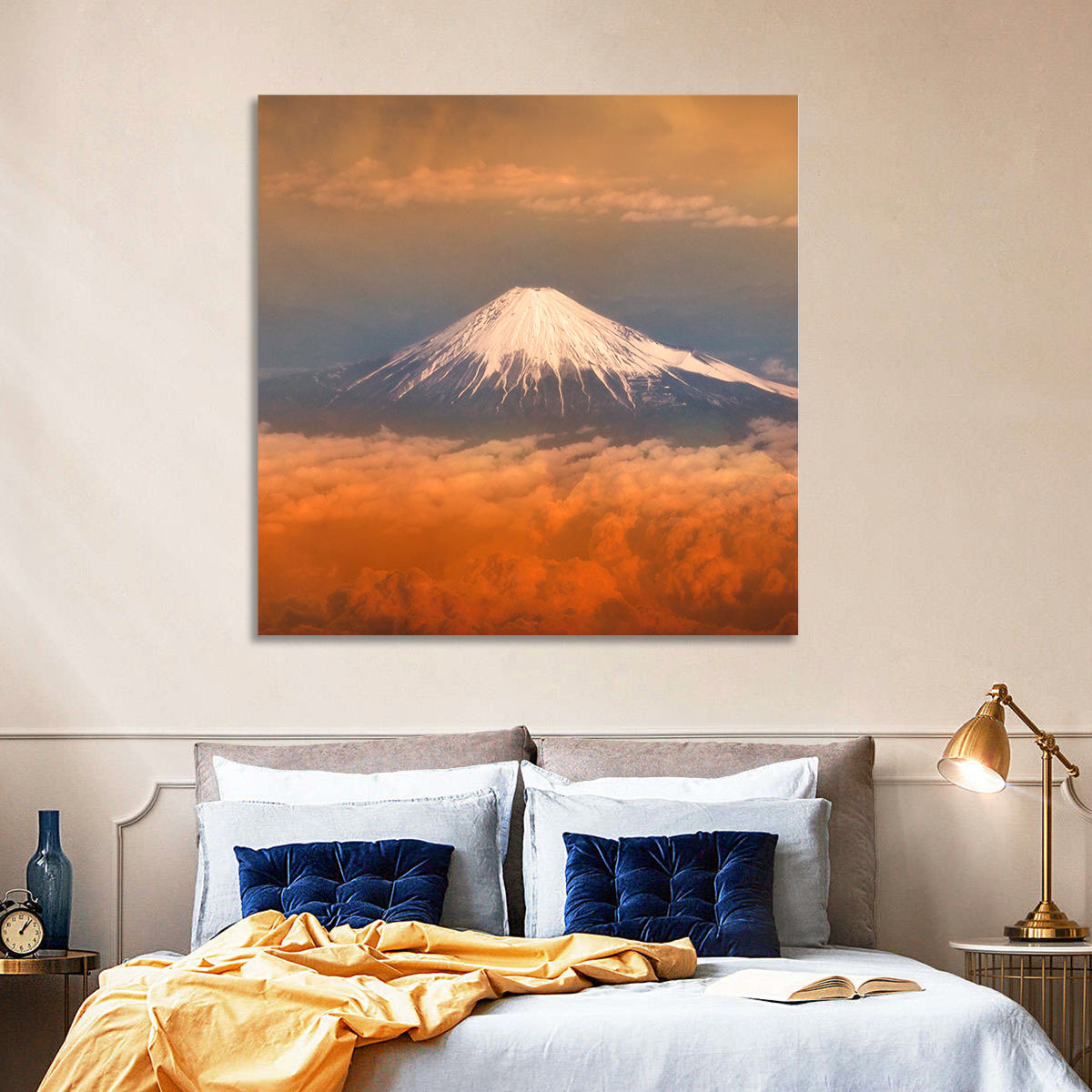 Snow-capped Mount Fuji at Sunset Wall Art