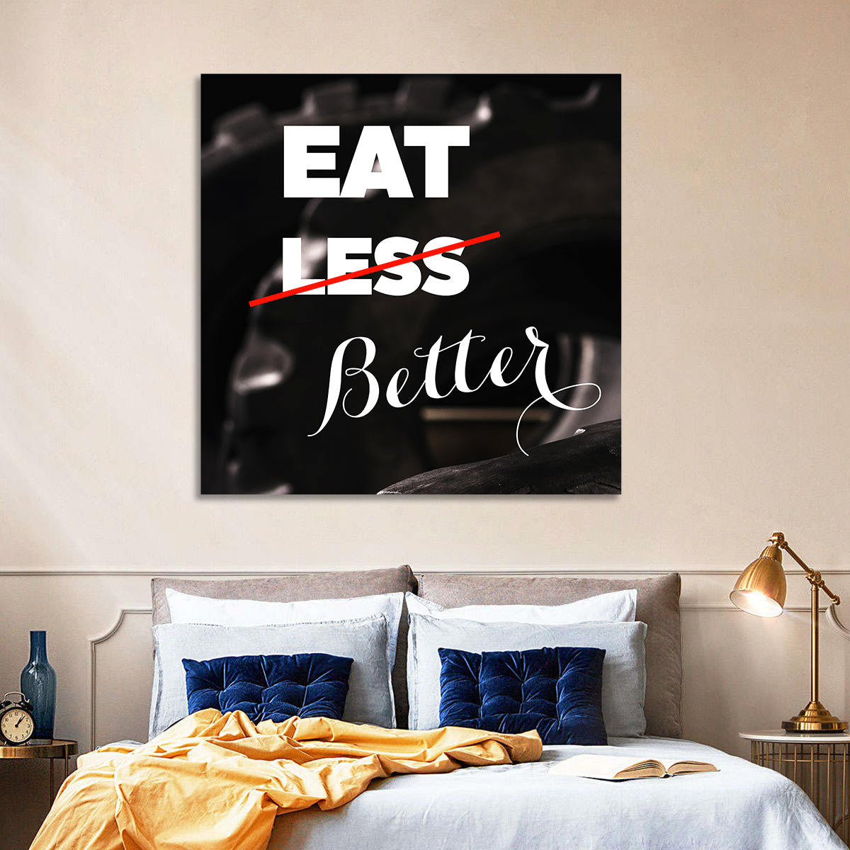 Eat Less, Better Motivation Quote Wall Art