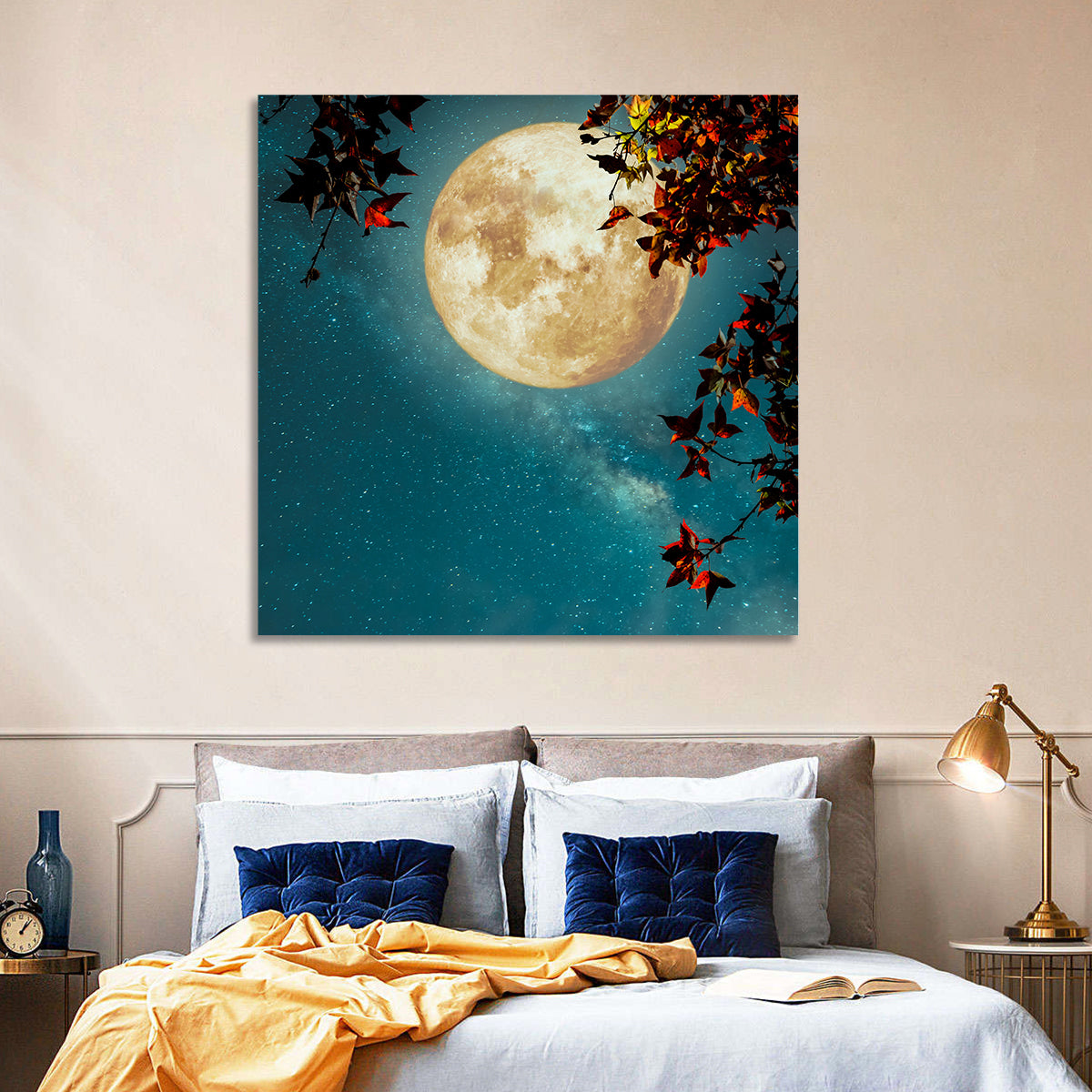 Autumn Moon with Milky Way Wall Art