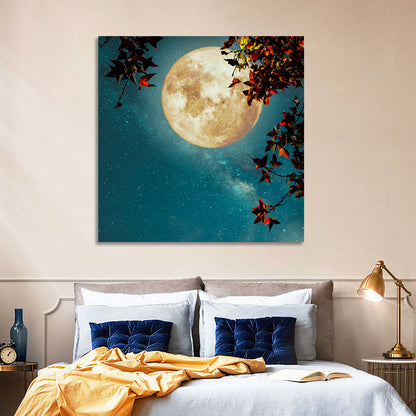 Autumn Moon with Milky Way Wall Art