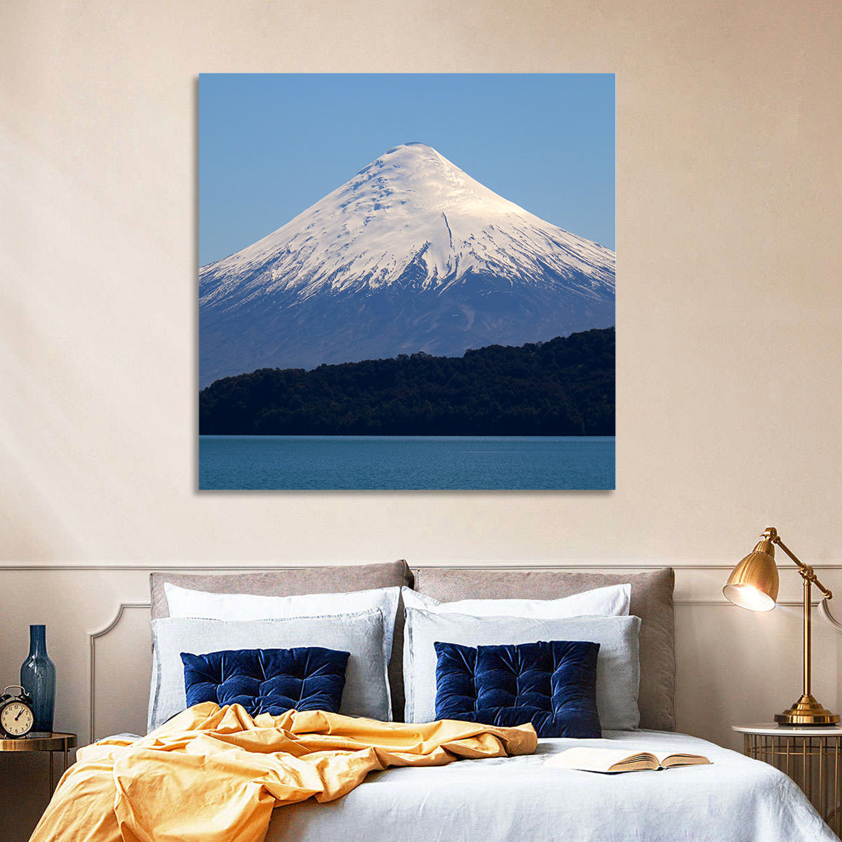 Snow-capped Osorno Volcano Over Lake Wall Art