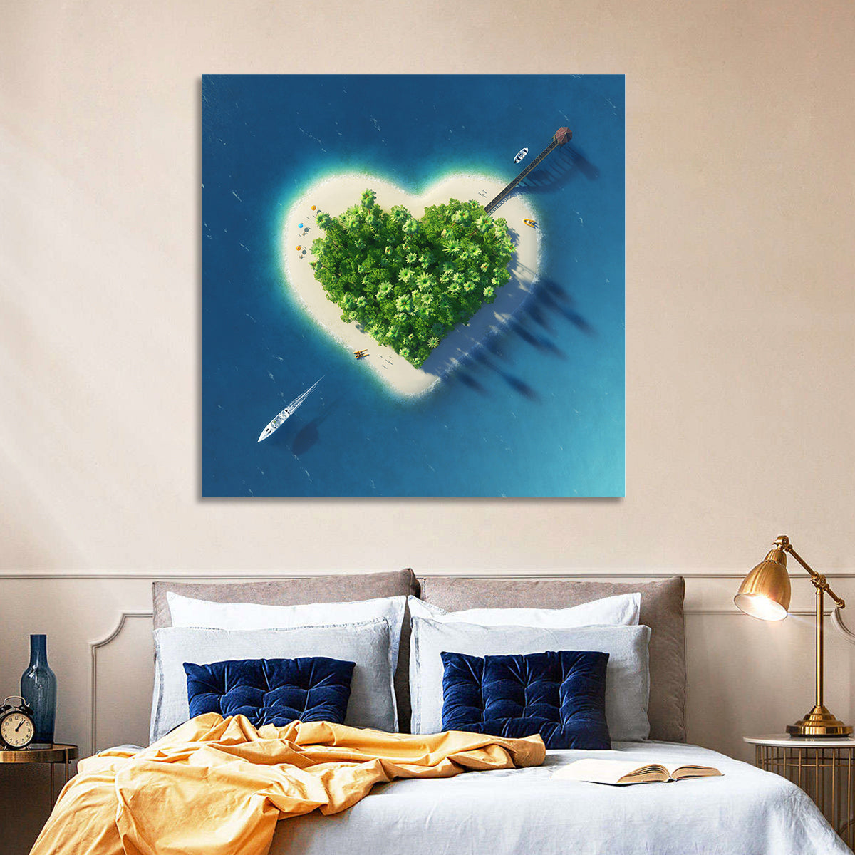 Heart-shaped Island Aerial Wall Art