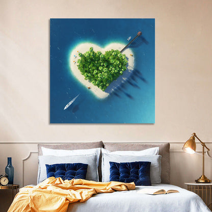 Heart-shaped Island Aerial Wall Art