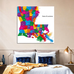 State of Louisiana Map Wall Art