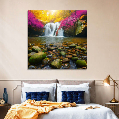 Phu Soi Dao Waterfall at Dusk Wall Art