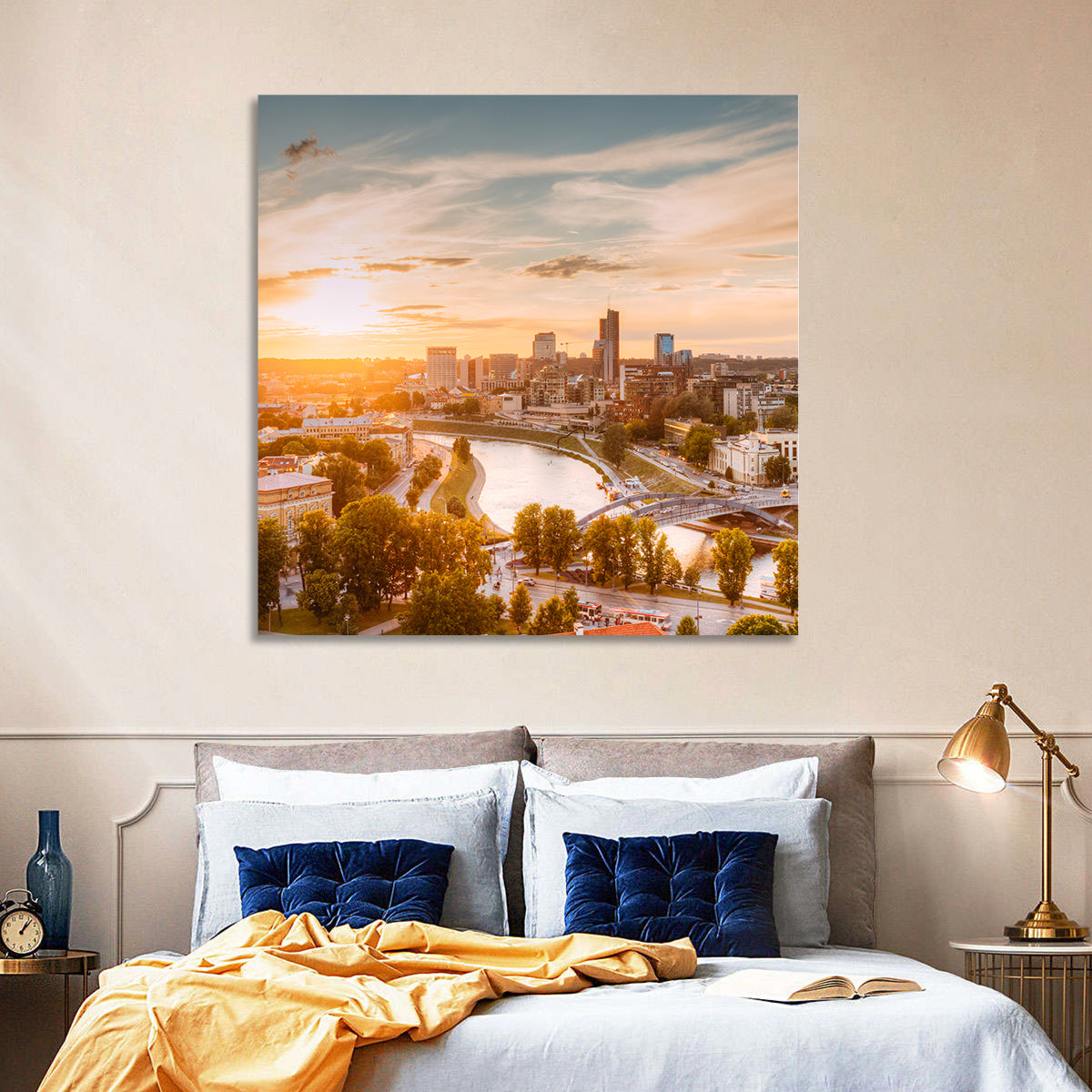 Vilnius Skyline at Golden Hour Wall Art