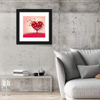 Whimsical Heart Tree Illustration Wall Art