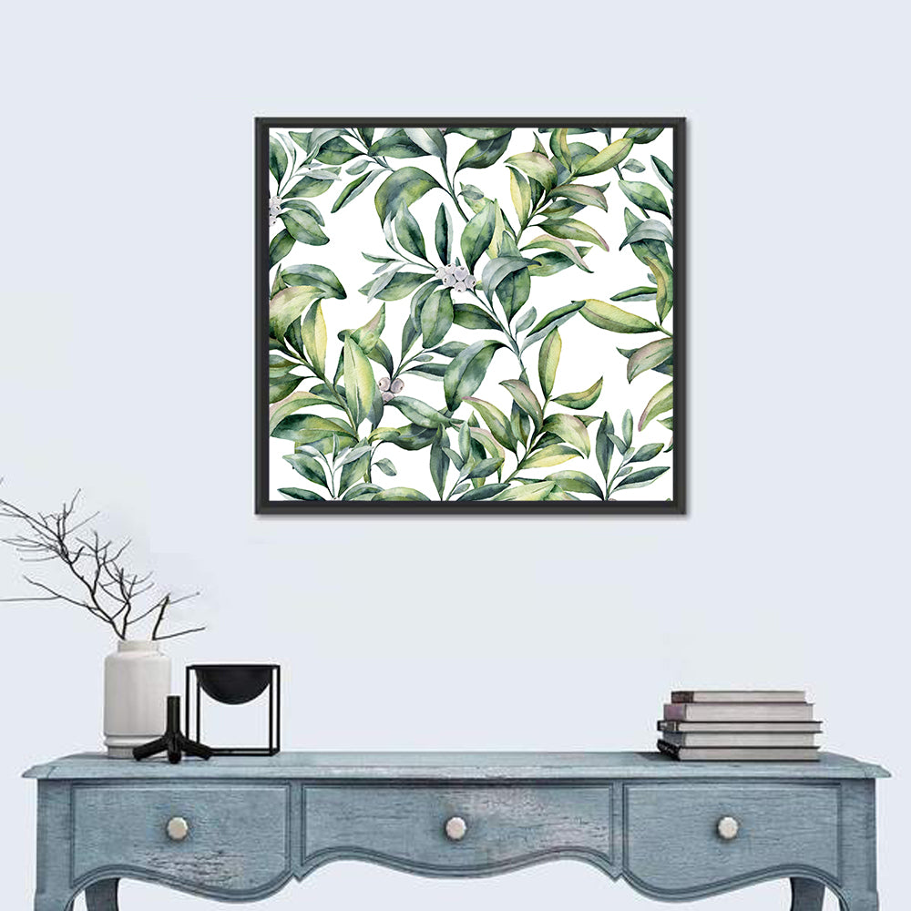 Snowberry Leaves Pattern Wall Art