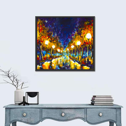 Autumn Evening Park Path Wall Art