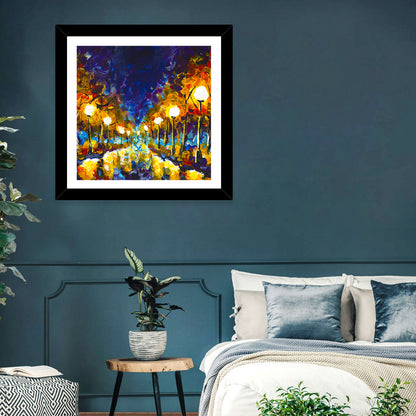 Autumn Evening Park Path Wall Art