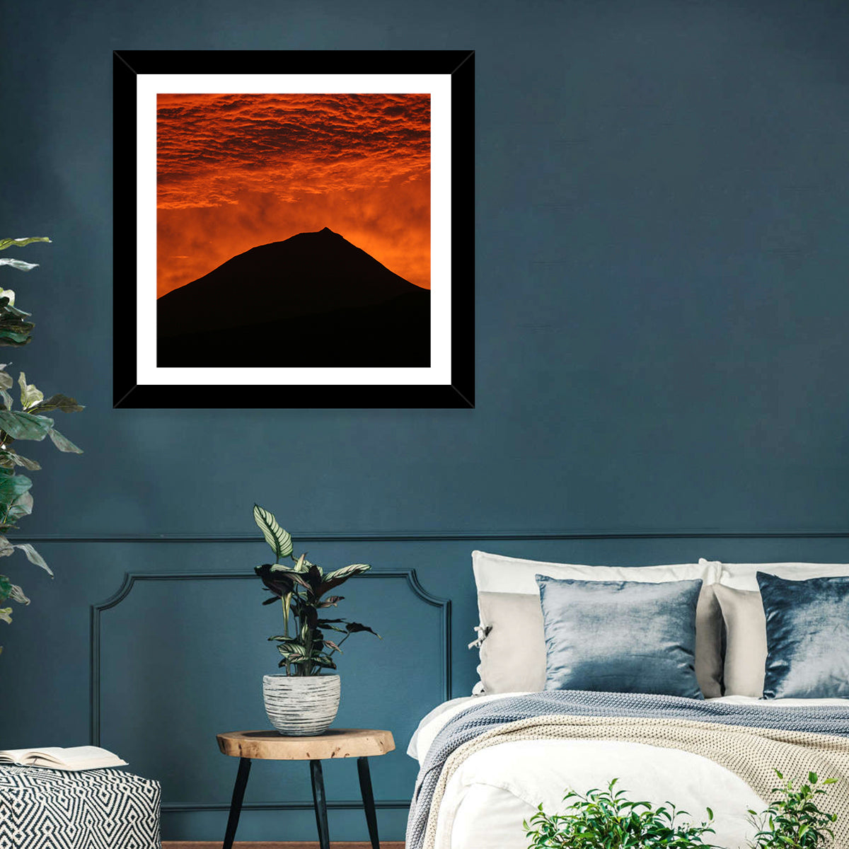 Pico Island Volcano Silhouette at Sunset Wall Art