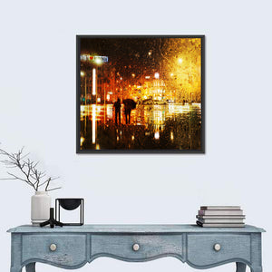 Couple in Rain Abstract Wall Art