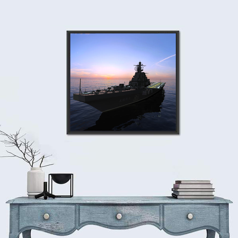 Aircraft Carrier 860 at Dusk Wall Art