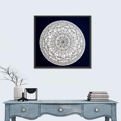 Navy Ornamental Mandala Wall Art