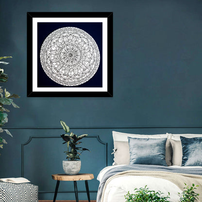 Navy Ornamental Mandala Wall Art