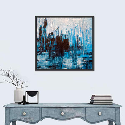 Rainy Abstract Skyline Reflection Wall Art