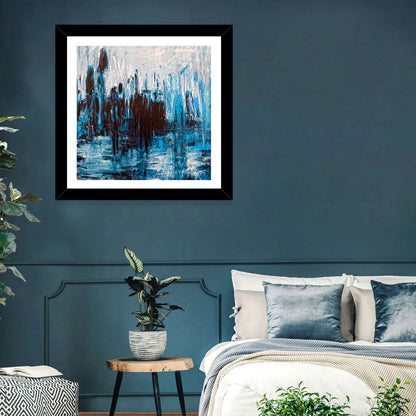 Rainy Abstract Skyline Reflection Wall Art