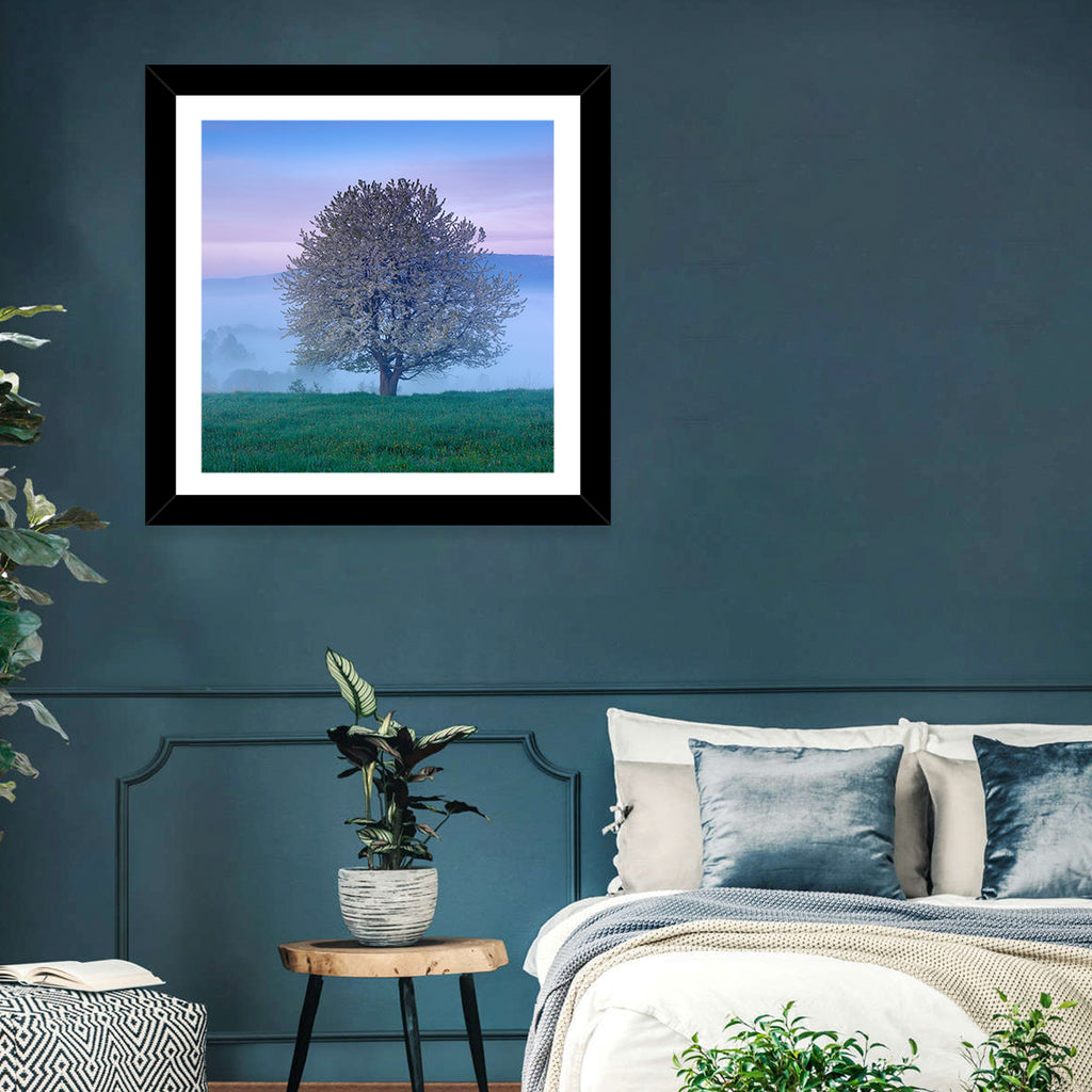Misty Sumava Mountain Tree Wall Art