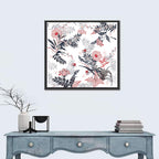 Tropical Hibiscus Pattern Wall Art