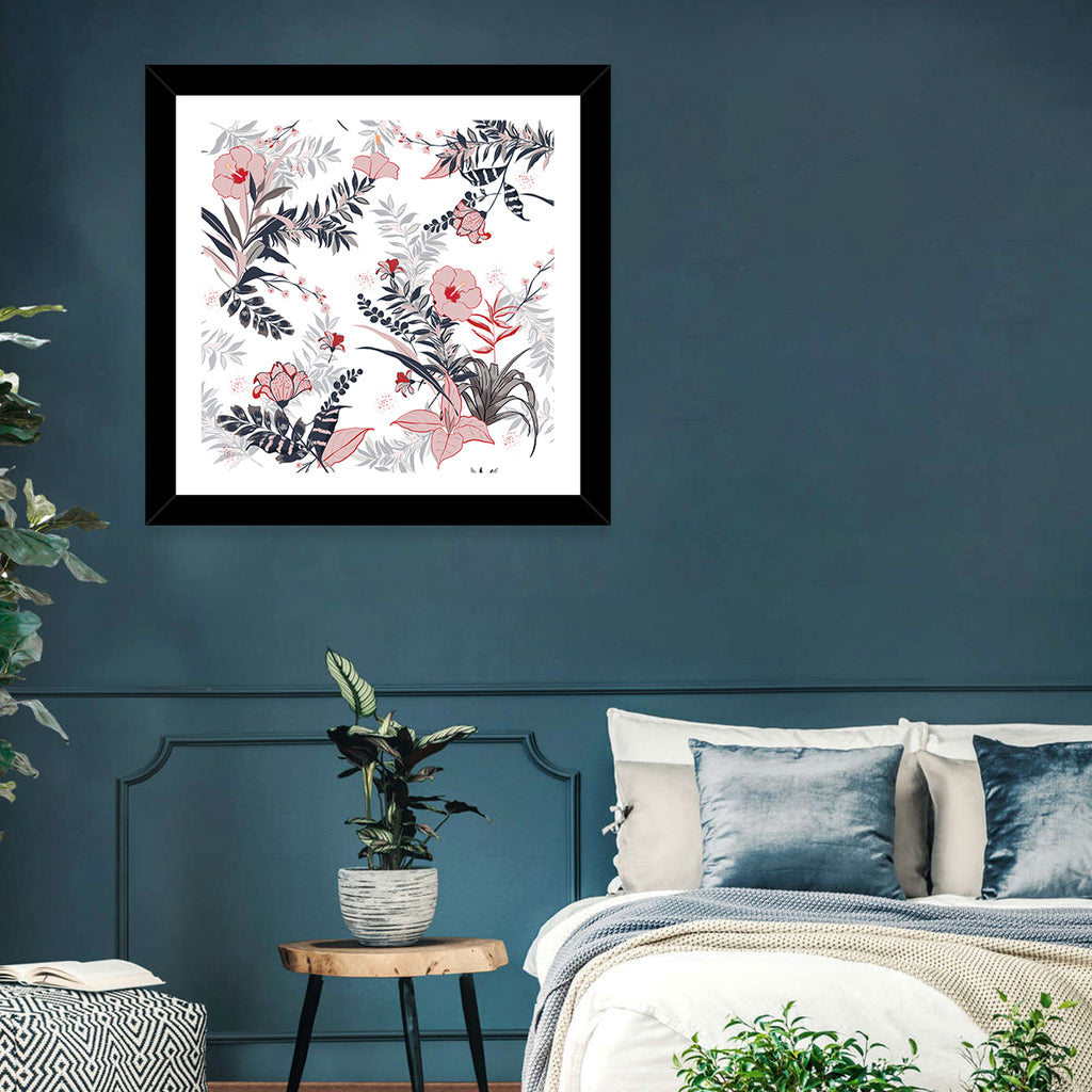 Tropical Hibiscus Pattern Wall Art