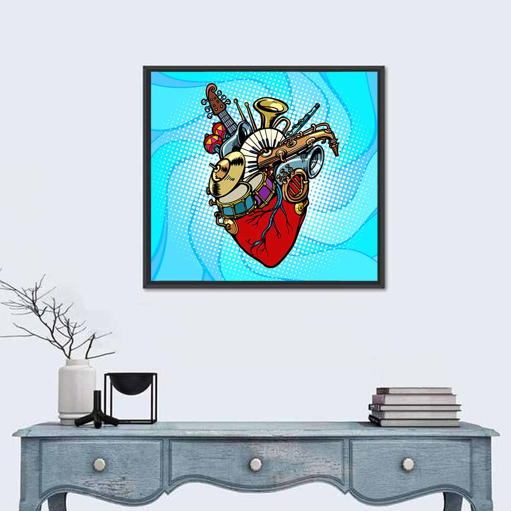 Jazz Orchestra Heart Illustration Wall Art