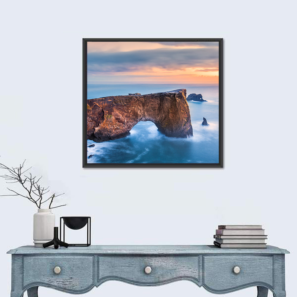 Dyrhólaey Sea Arch at Sunset Wall Art