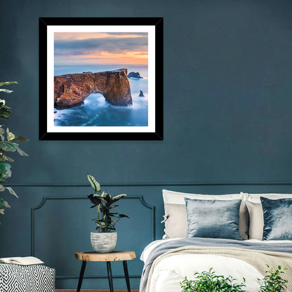 Dyrhólaey Sea Arch at Sunset Wall Art
