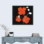 Black and Orange Poppy Illustration Wall Art