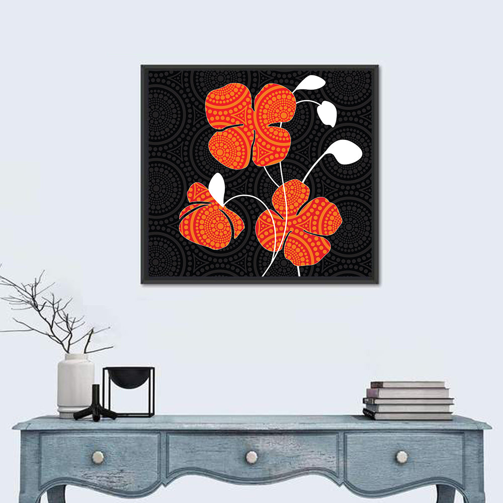 Black and Orange Poppy Illustration Wall Art