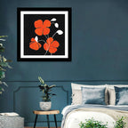 Black and Orange Poppy Illustration Wall Art