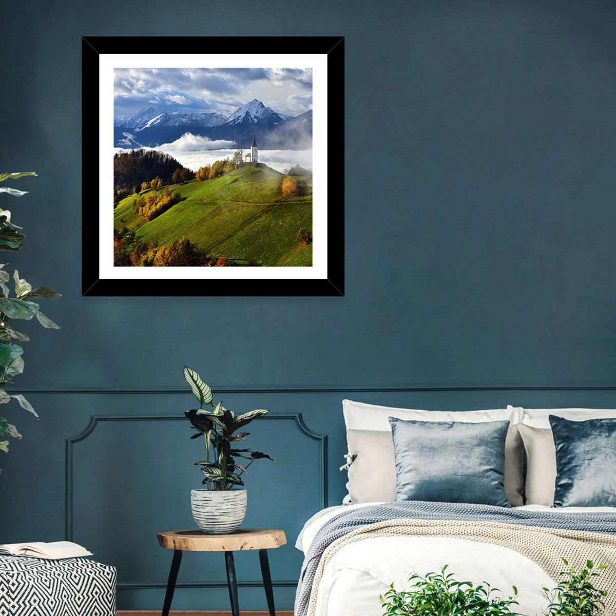 Jamnik Church on Misty Hill Wall Art