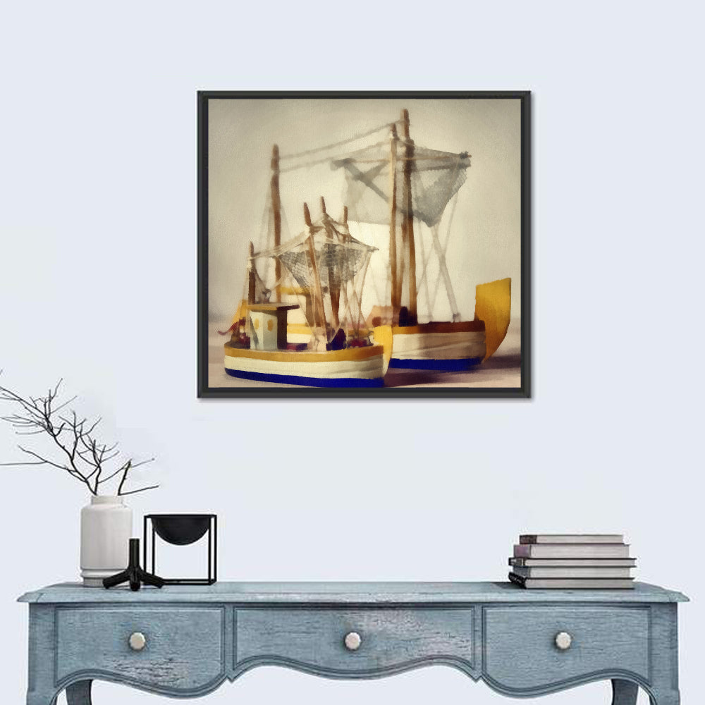 Two Watercolor Boats Wall Art