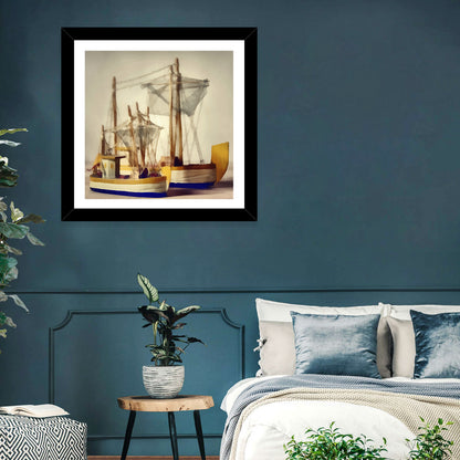 Two Watercolor Boats Wall Art