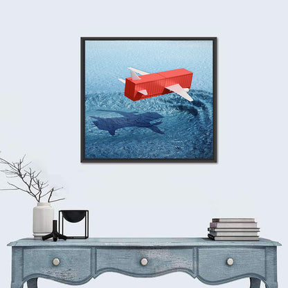 Flying Shipping Container Wall Art