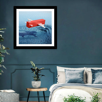 Flying Shipping Container Wall Art