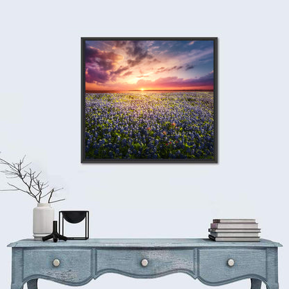 Texas Bluebonnet Sunset Wall Art