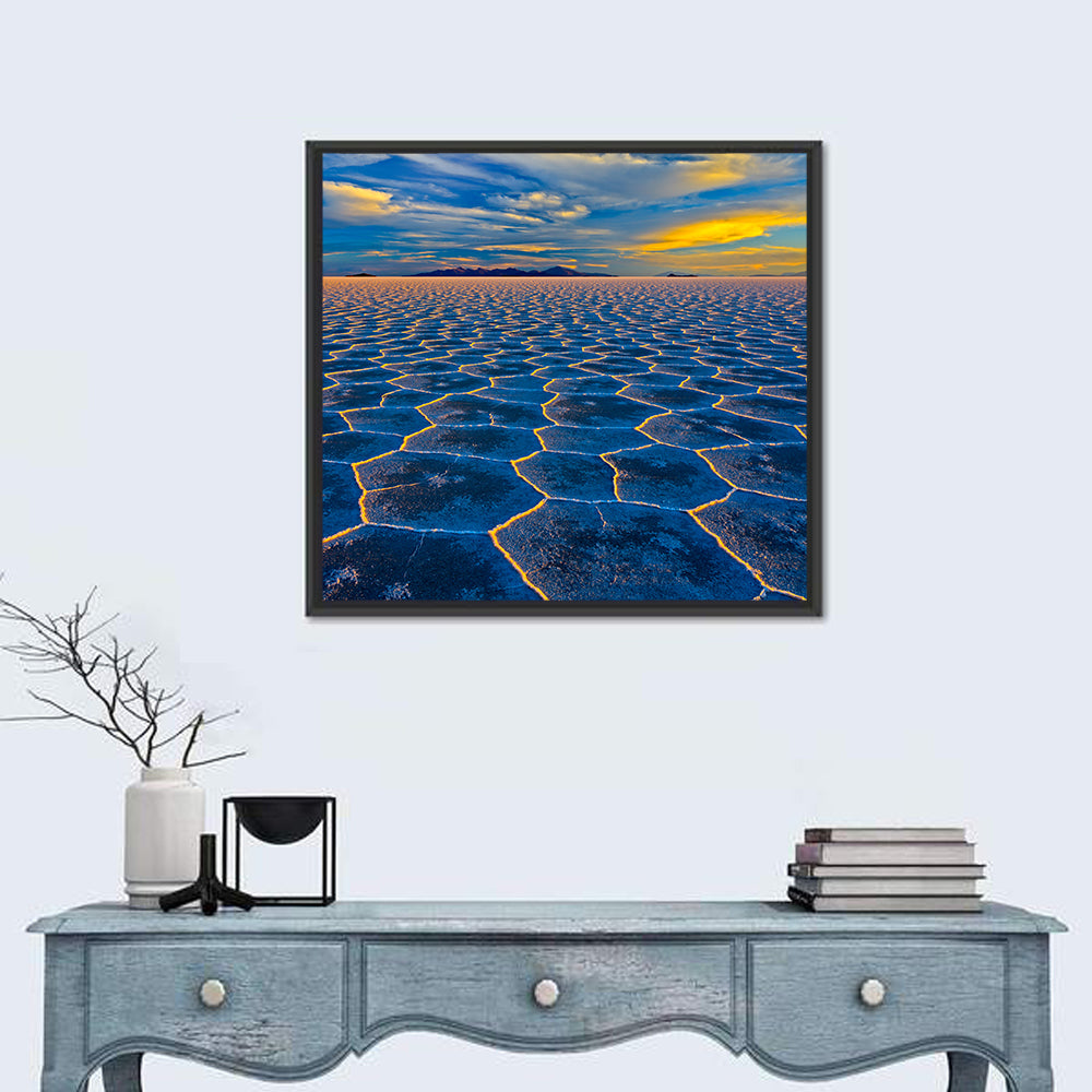 Salar De Uyuni Salt Flats at Sunset Wall Art