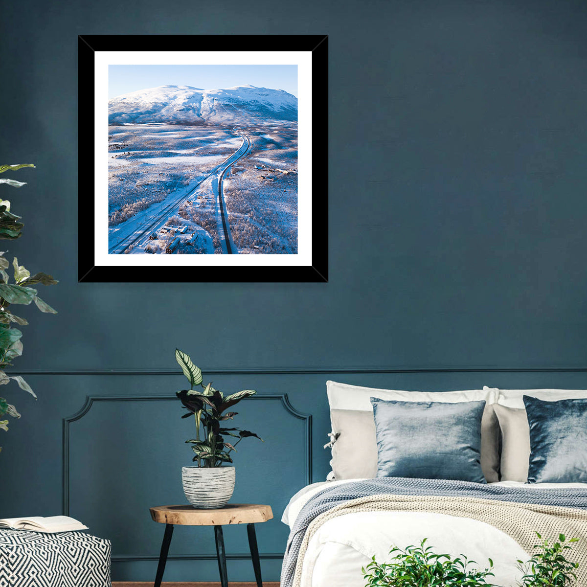 Snowy Valley with Parallel Tracks Wall Art