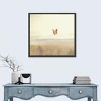 Monarch Over Beige Field Wall Art