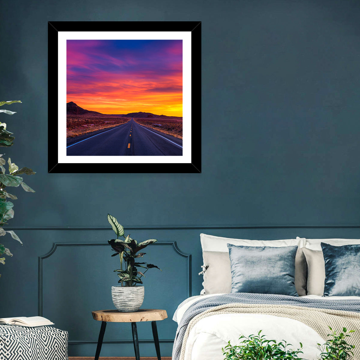 Infinite Desert Road Sunset Wall Art